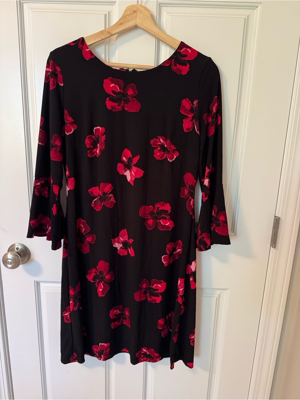 Tommy Hilfiger Black Dress with Red Poppies